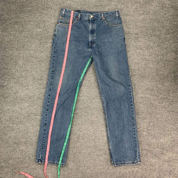 Vintage Levis 505 Jeans Mens 38 Blue Regular Fit Straight Denim High Rise 2002 - Picture 9 of 14